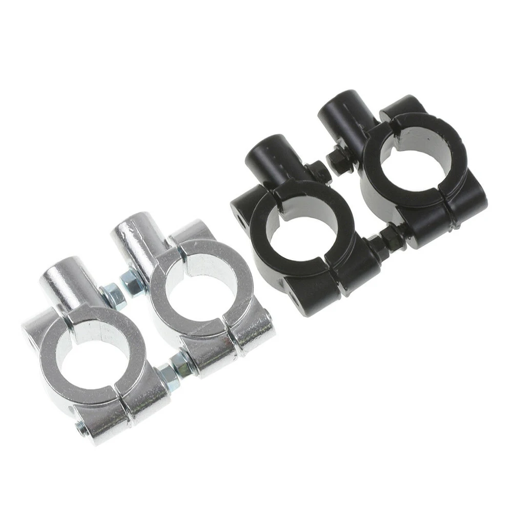 22MM M8/M10 Motorcycle Aluminum Handlebar Mirror Mount Holder Clamp Adaptor Black/Silver