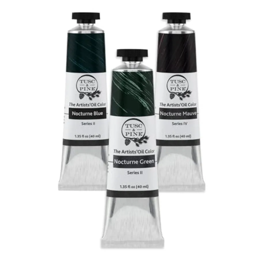 

Artist Oil Paint - 40 ml Set of 3 - Assorted Nocturne Colors - Non-Yellowing Creamy Consistency Max Pigment Load Small Batch Mi
