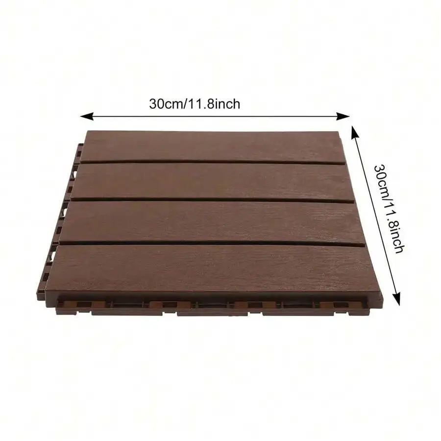 12' Outdoor Living Patio Deck Tiles, Plastic Outdoor Flooring Interlocking USA