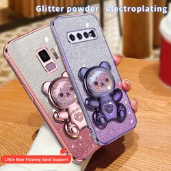 S 9 8 10plus Quicksand Bear Glitter Holder Phone Case On For Samsung Galaxy S8 S10 S9 Plus s9 s8plus s10 s 8 Stand Cover
