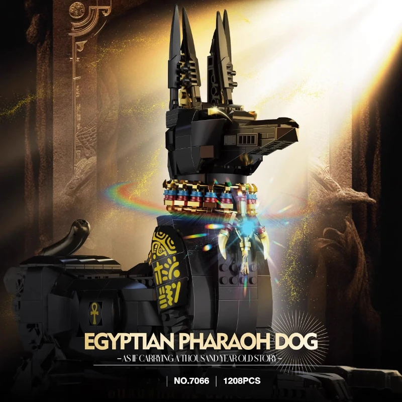 

1208PCS MOC Egyptian Pharaoh Dog Building Blocks Bricks Assembling Model DIY Toys for Children Birthday Gift