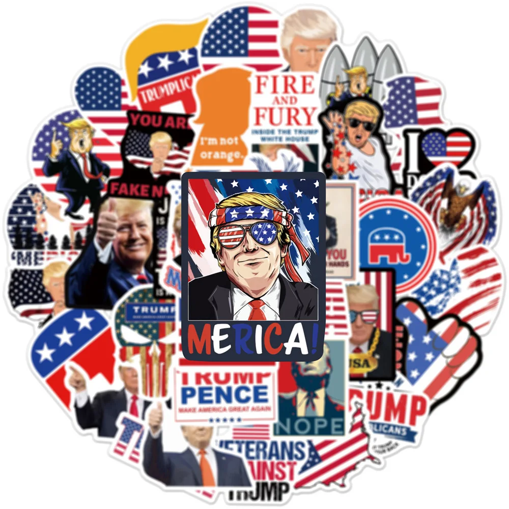 10/30/50PCS Lustige Cartoon Trump Aufkleber Dekorative Telefon Laptop Motorrad DIY Wasserdichte Graffiti Decals Aufkleber Packs