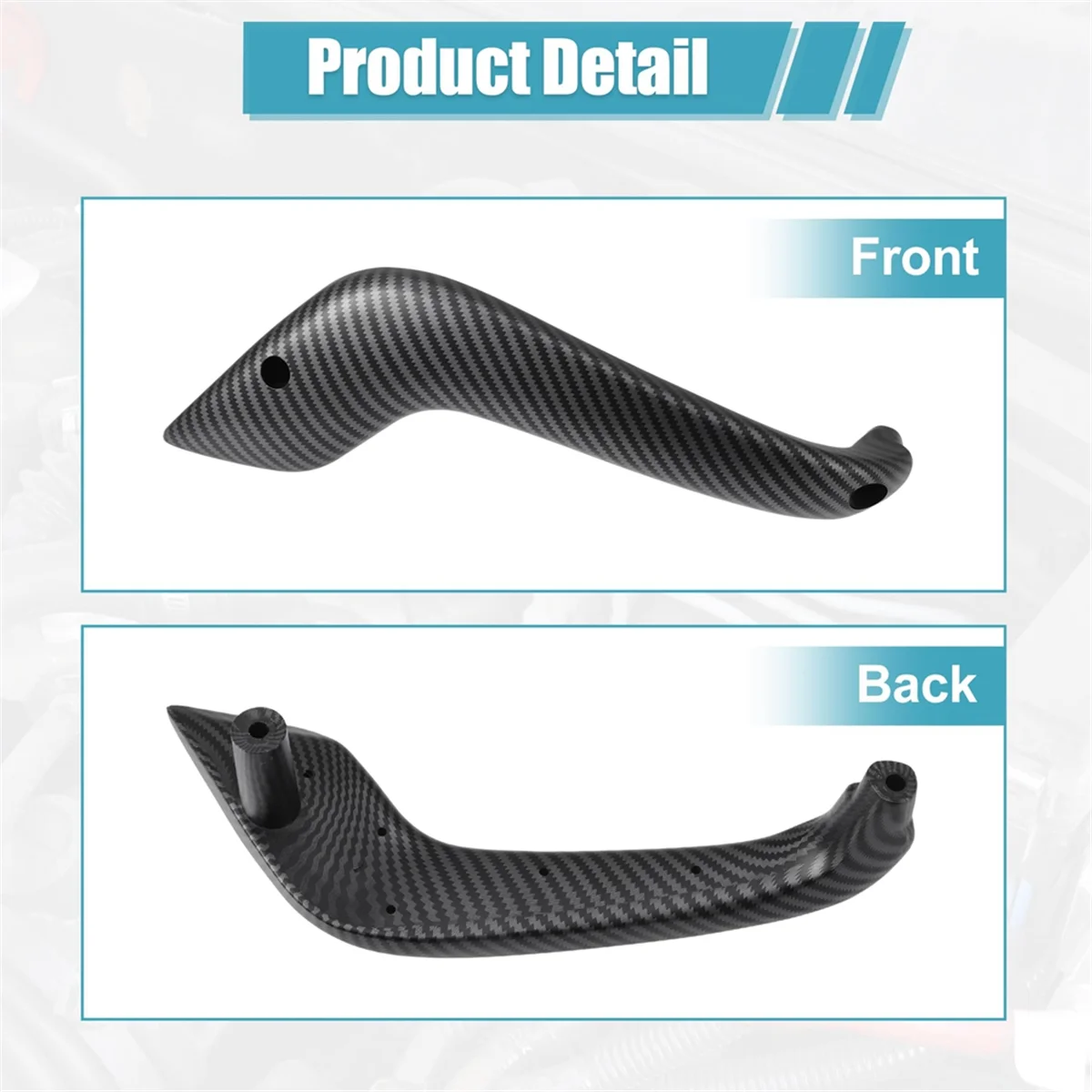 Interior Door Pull Handle for Ford Fiesta 2011-2020 G2BZ-5823943-JA D2BB-A23943-CA35B8 Carbon Fiber,Right