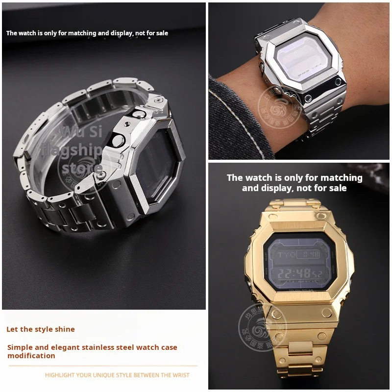 GX-56 mod kit  For Casio G-Shock large block GX-56BB GXW-56 Stainless steel bezel case watch strap Giant G metal watchband Men