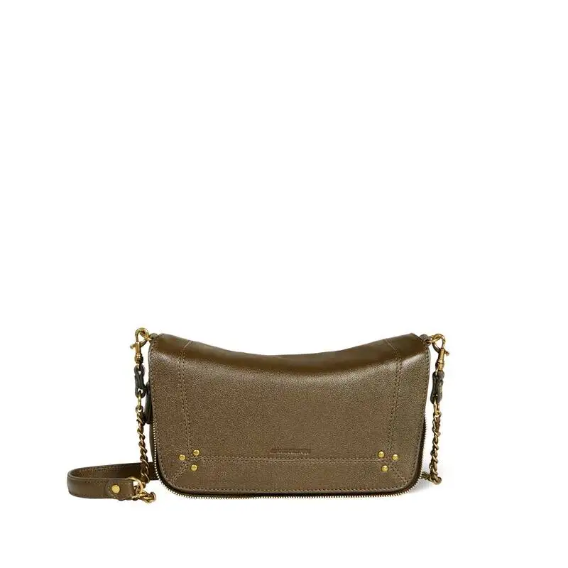 Nieuwe schoudertas of crossbodytas voor dames, met afneembare riem, gevlochten en afsluitbaar met magnetische leren kleppen