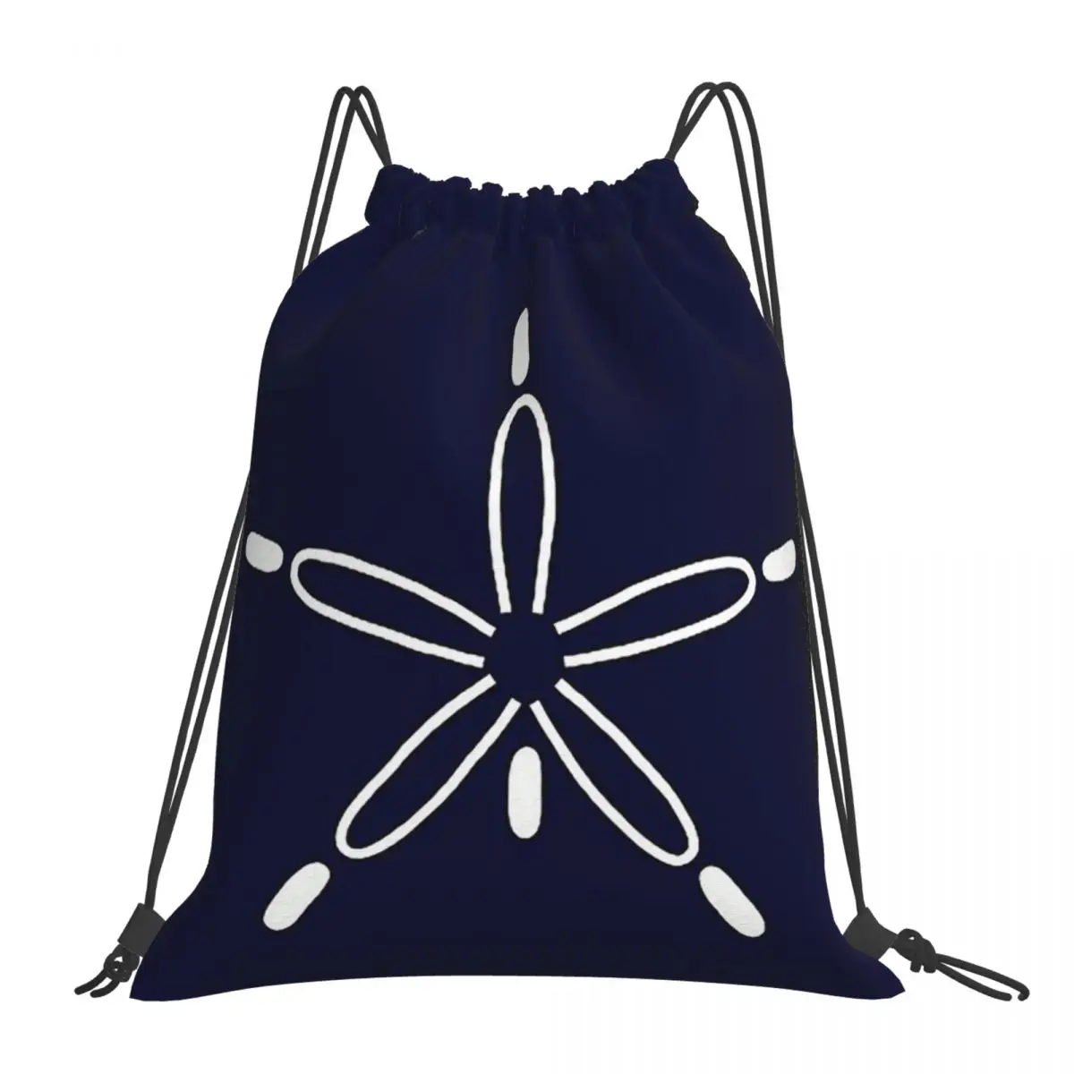 Navy Blue Sand Dollar Backpacks Multi-function Portable Drawstring Bags Sundries Bag Book Bags For Travel School