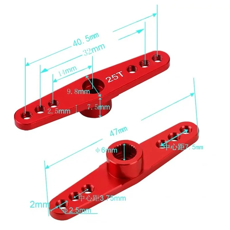 Metal 25T Servo Arm Servo Horn Double Steering Arms for Futaba Savox Power HD HSP MG995 MG996 Servos Motor 1/8 1/10 RC Car Truck