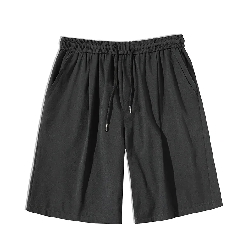 

Men's Loose Fit Ice Silk Qui Dry Summer orts Casual Faion High Waist Straight Leg Eighteen Pants Urban Sle Thin Fabric