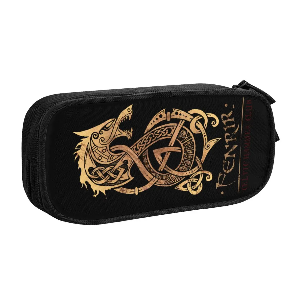 Custom Viking Valhalla Fenrir The Nordic Wolf Odin Pencil Case for Girl Boy Large Capacity Pen Box Bag Stationery