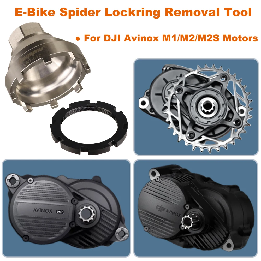 HEPPE E-Bike Motor 8 Teeth Spider Lockring Install Removal Tool Chainring Lockring Repair Tool for DJI Avinox M1/M2/M2S Motor
