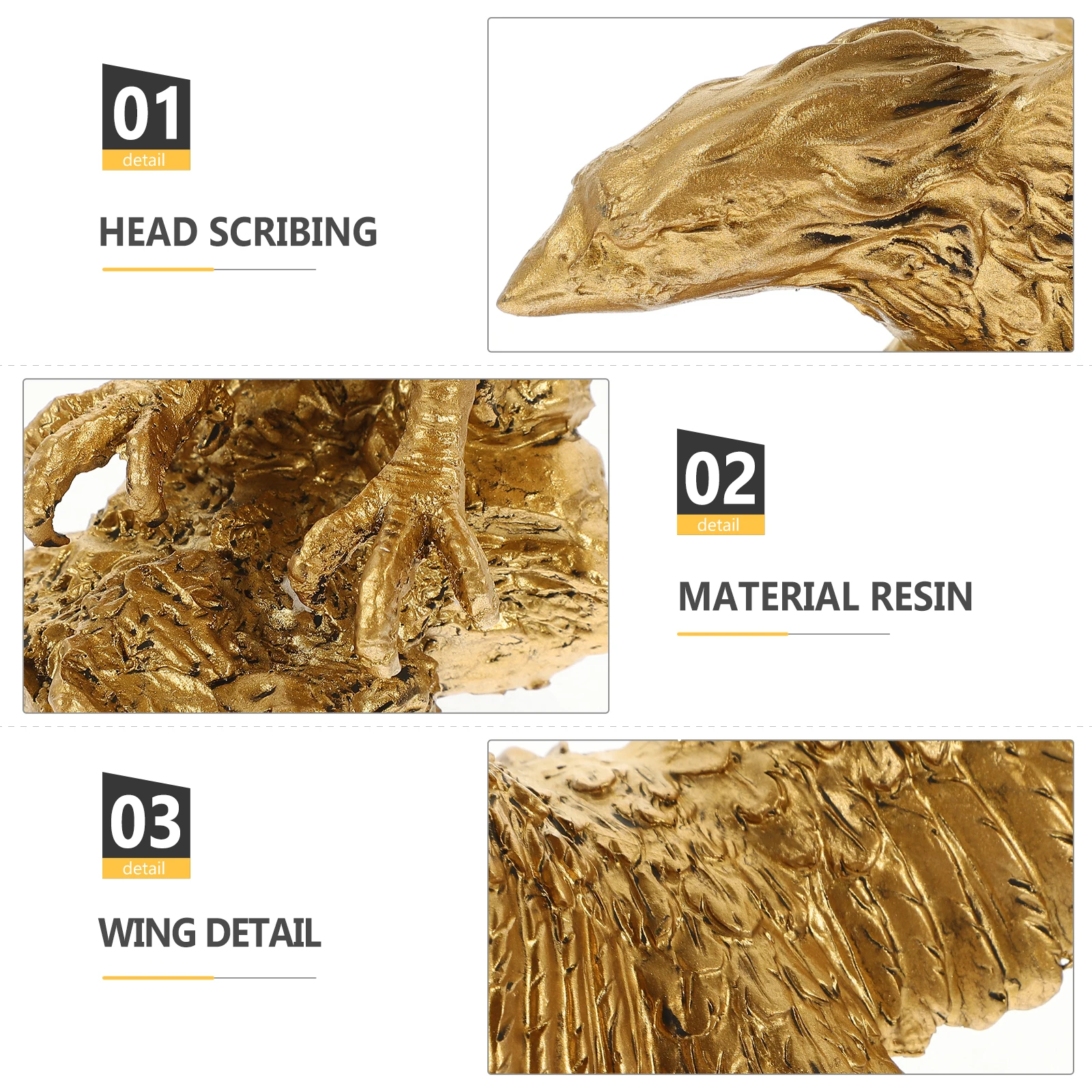 

1pc Resin Eagle Statue Decor Medium Size Home Office Desktop Animal Tabletop Study Entrance Decoration Gift