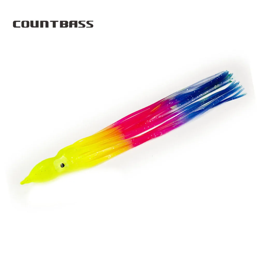 

2Pcs 26cm/10" Trolling Squid Skirts, Soft Octopus Fishing Lures, Hoochie Baits, Marlin Wahoo Tuna Skirt Tail, Tackle Craft