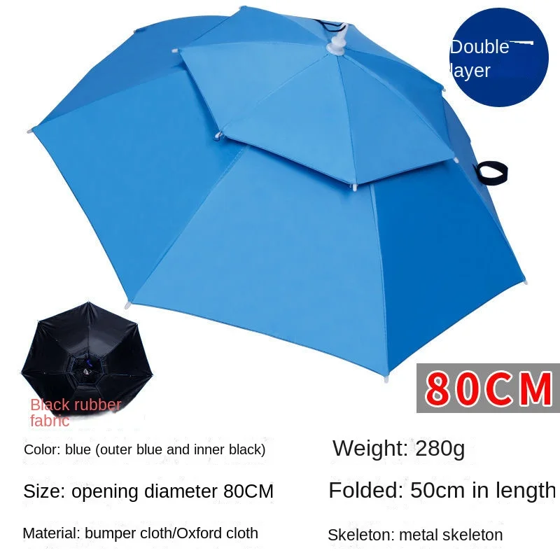 Umbrella Hat Head Wearing Umbrella Hat Fishing Head Wearing Sun Umbrella Outdoor Sun Protection Hat Umbrella Folding Large