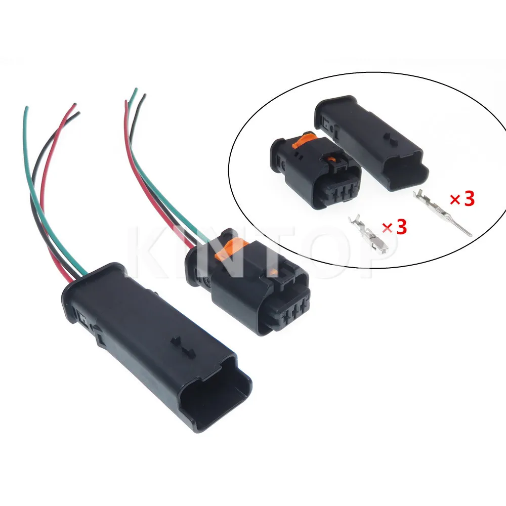 

1 Set 3 Pins 1.5 Series AC Assembly Car Headlight Regulator Sensor Connector Waterproof Wire Socket 1801177-1 1-1801178-1