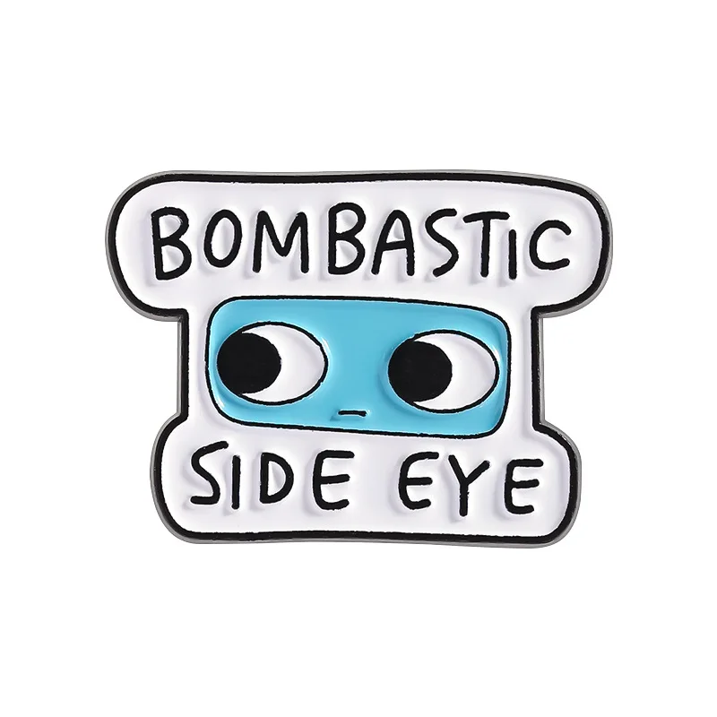 New black and white letter brooch Ridiculous and exaggerated roll over eye design accessory badge Brooches Jewelry Gift