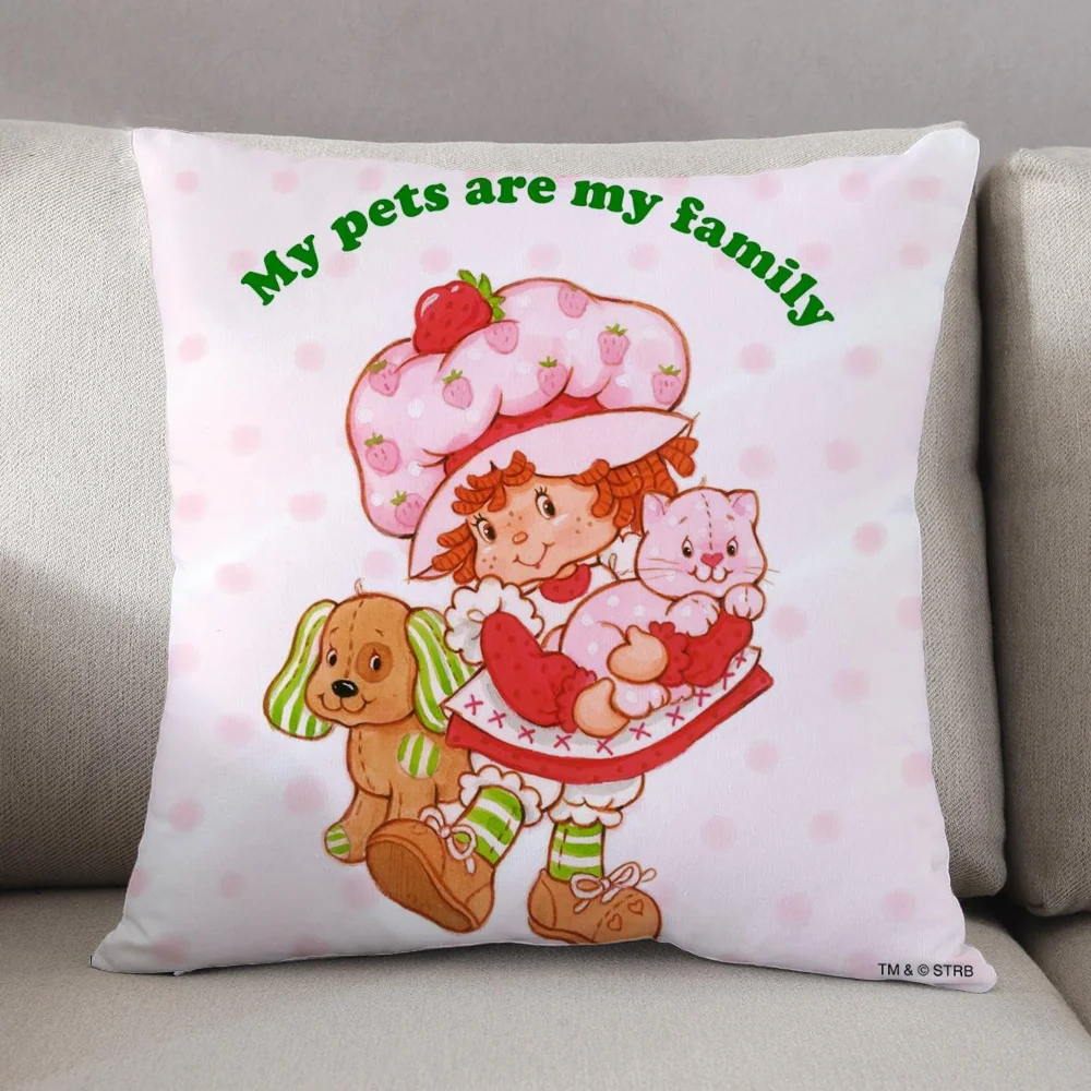 Personalized Gifts Strawberry Shortcake Decorative Pillowcase Pillow Cover Decorative Pillows for Sofa Pilow Covers Home Cushion