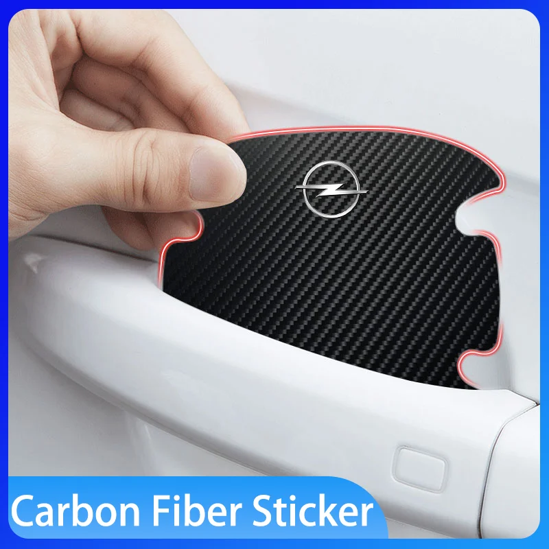 

4PCS Car Door Handle Anti-scratch Sticker Carbon Fibre Car Door Bowl Handle Protector for Opel Astra J Insignia Corsa Zafira