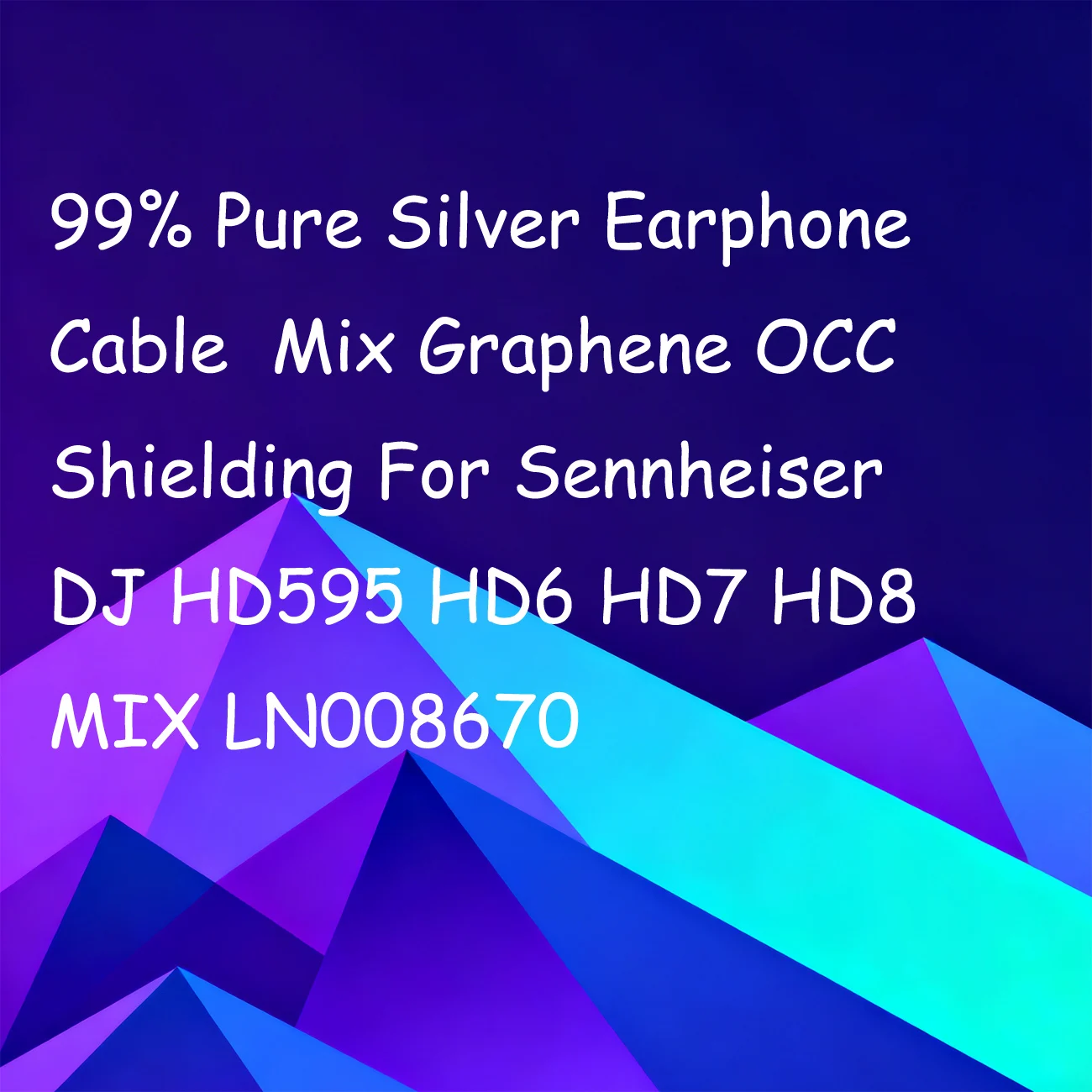 

99% Pure Silver Earphone Cable Mix Graphene OCC Shielding For Sennheiser DJ HD595 HD6 HD7 HD8 MIX LN008670