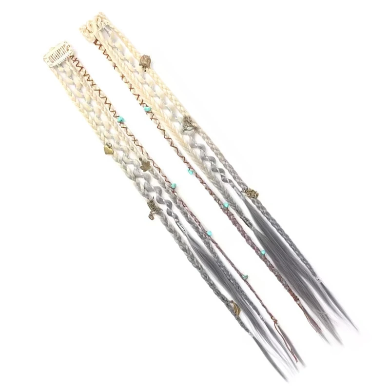 Bohemian Style Small Fried Dough Twists Braid Hairpiece Female Wig Braid BB Clip Style Hot Girl Boxing Braid image 5