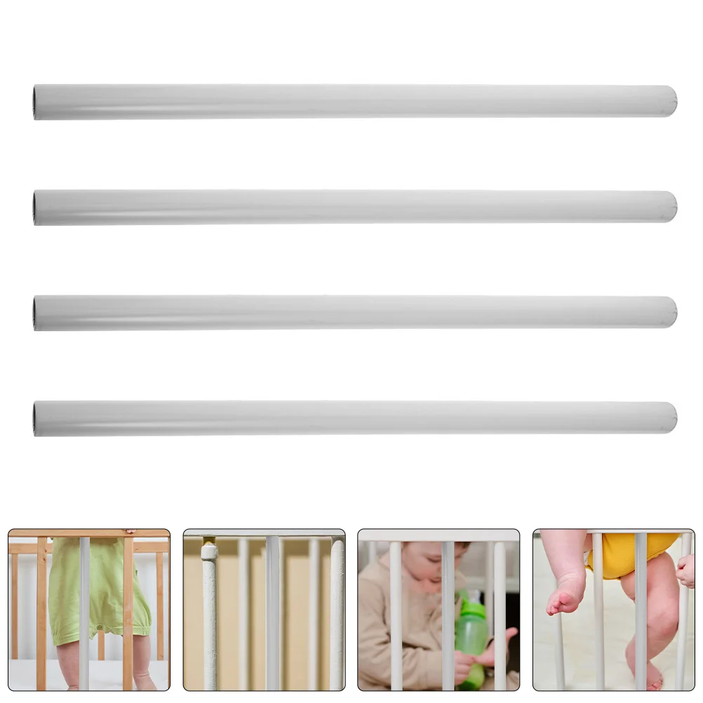 

4 Pcs Baby Guardrail Gate Rod Playpen Connectors Pole Replacements Stainless Steel Stabilizer Joints Accessories
