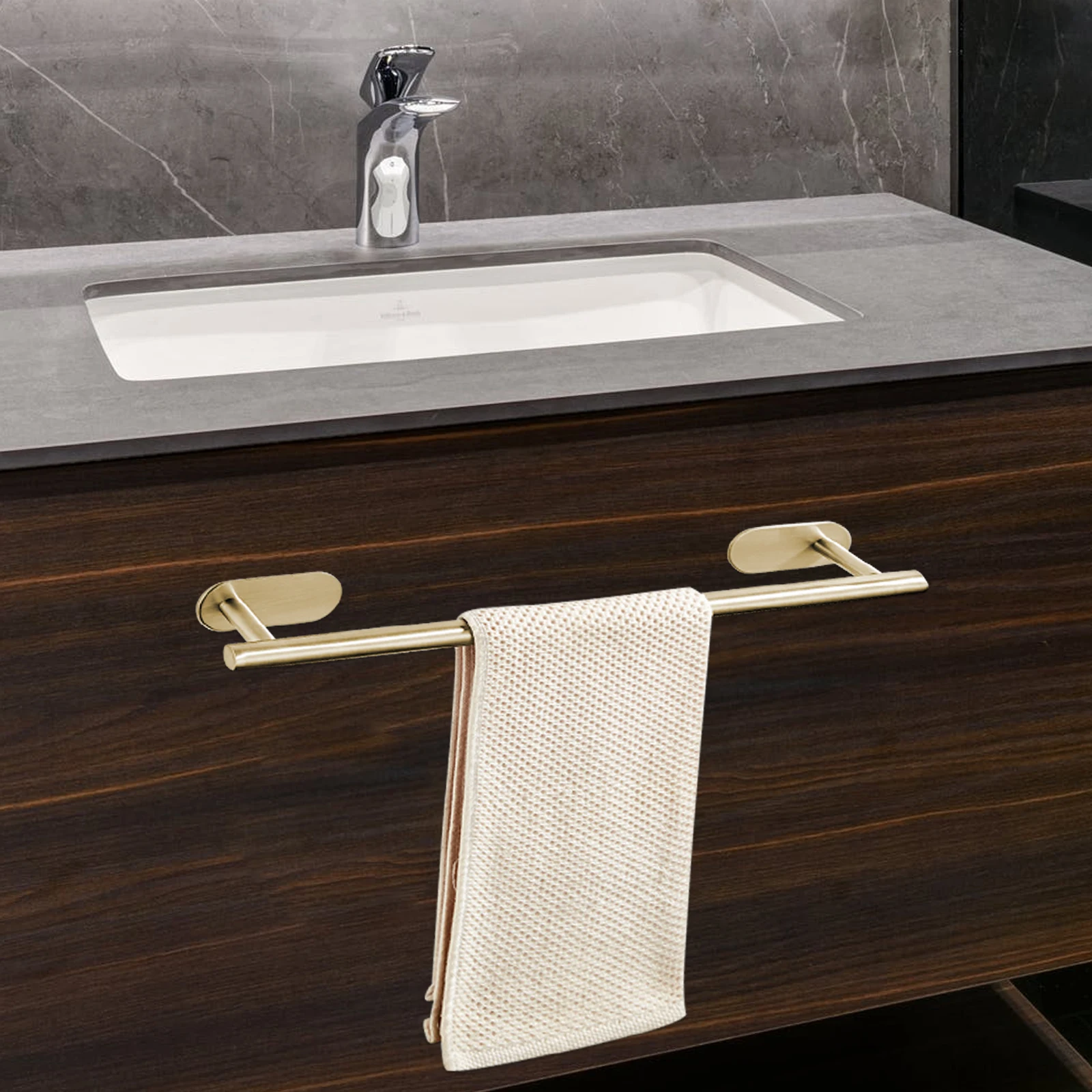 

Полотенцедержатель из нержавеющей стали без сверления, устойчивый к коррозии, современный дизайн, держатель для полотенец для ванной комнаты, кухни, прачечной