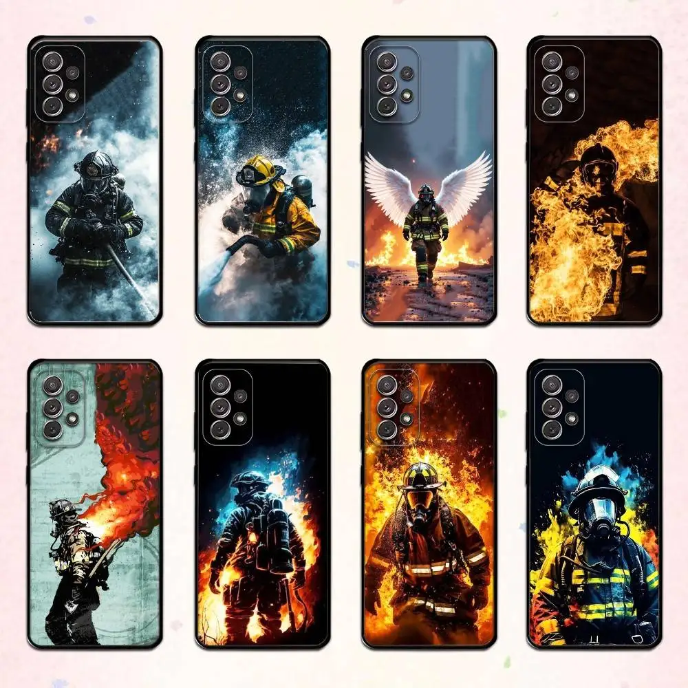 

H-Heroic F-Firefighter Phone Case For Samsung S 25,24,23,22,30,21,10,9,Ultra,Plus,Lite,FE,4,5 G Soft Black Case