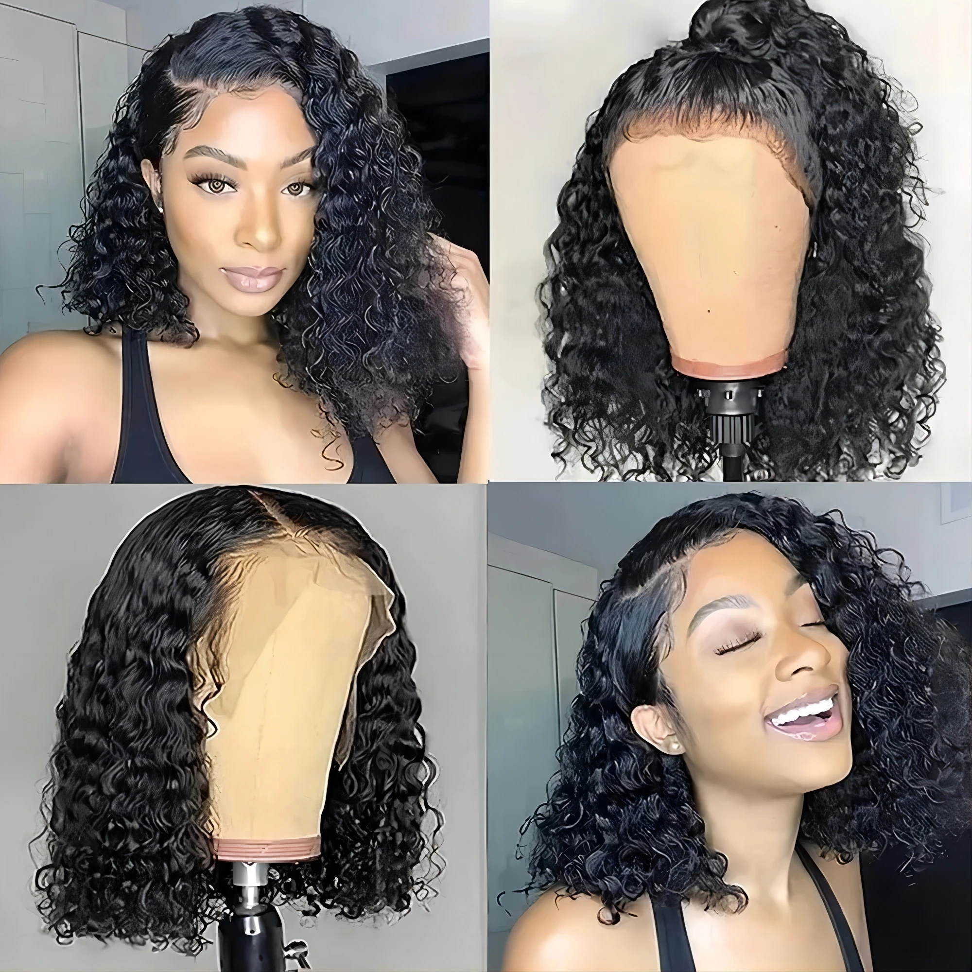 

Bob Wig Curly Lace Front Human Hair Wig Natural Black Lace Frontal Wig Brazilian Kinky Curly Wigs Human Hair Sale Clearance Remy