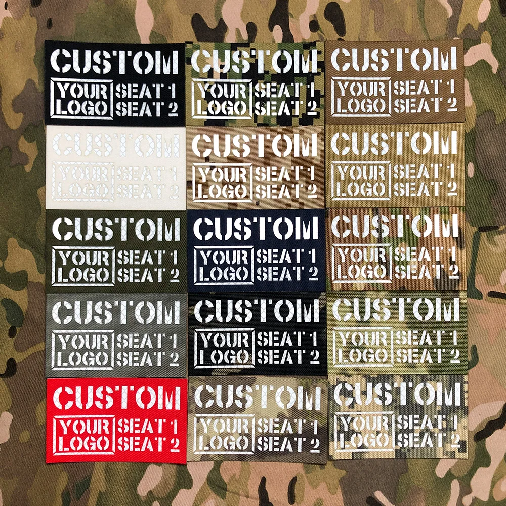 8.5cm Reflective Material Custom Laser Cutting Patch Name Tapes Tag Brand White Letters Morale Tactics Military Airsoft