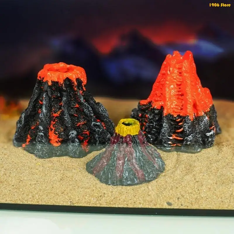 U1JB Realistics Volcano Aquariums Rock Simulation VolcanoFish Tanks Decoration