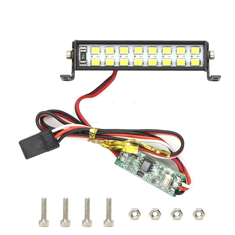 Pasek świetlny LED 55mm lampa metalowy dach reflektor 16 światło LED do 1/10 SCX10 Trx6 4WD Tamiya SCX10 HPI samochód