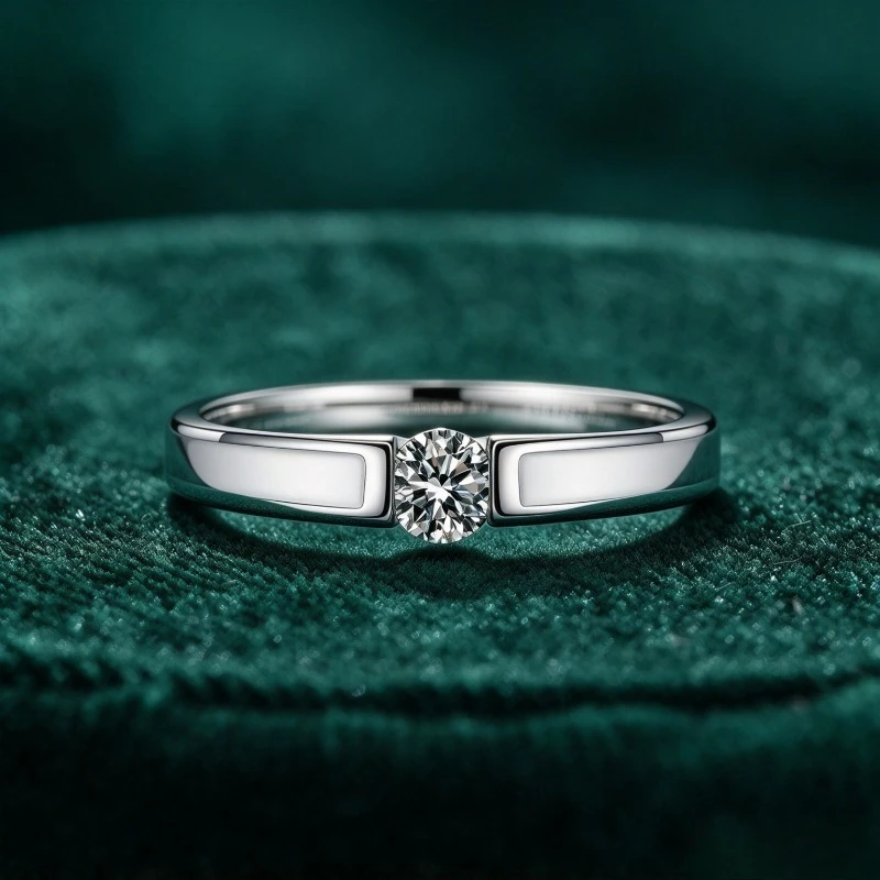 Mozambique Stone Ring, Female 925 Silver Ring, Ins Ring, Line Ring, Baking Paint, Dropping Glue, Cross Border Luxury Setting