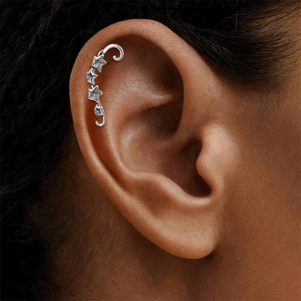CANNER 1 Stück 925 Sterling Silber Gotischer Blumen-Ohrstecker für Damen, Europa und Amerika, Vintage-Ohrstecker, Geschenk – Detail 10