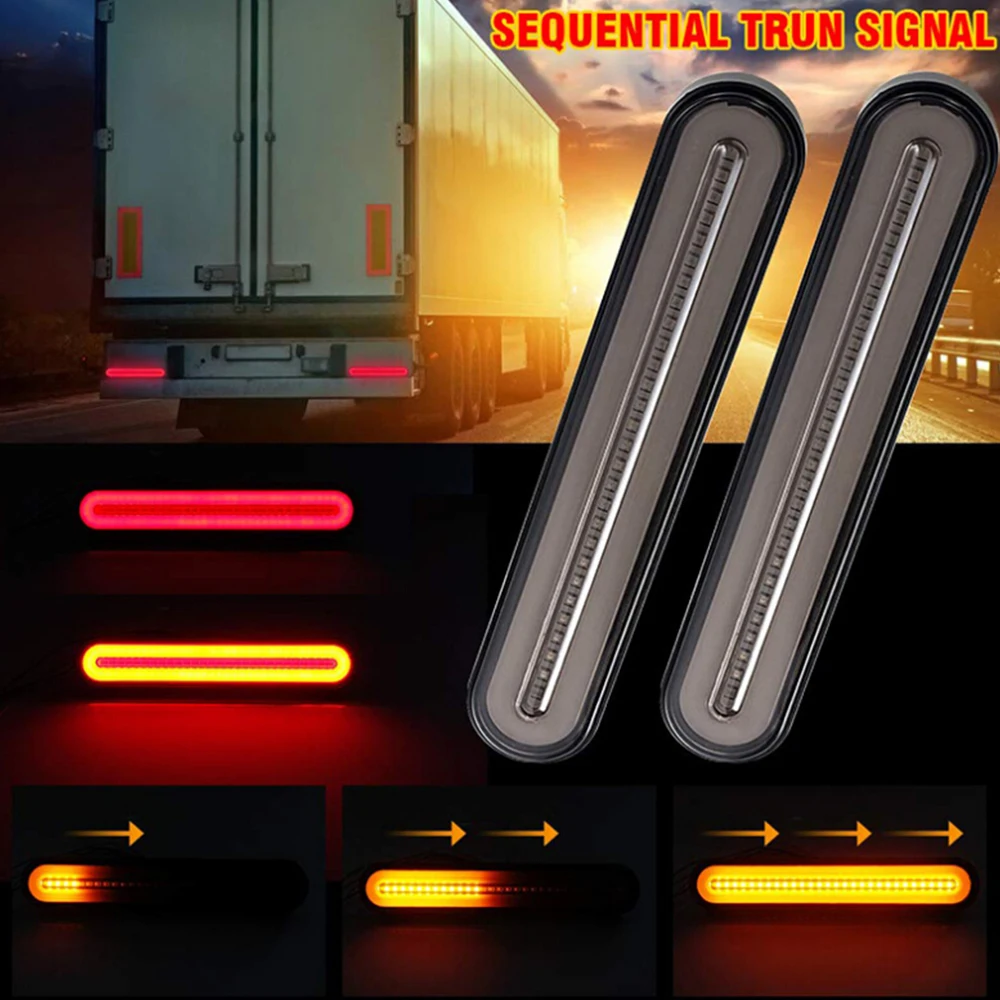 

2Pcs Stop Flowing Turn Signal Brake Lamp Turn Indicator LED ATV Truck Trailer Lights Car Rear Tail Light