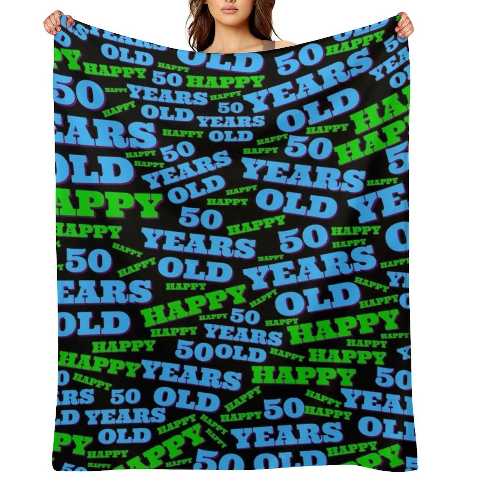 

50th birthday New Years Celebration Happy Birthday Throw Blanket heavy to sleep sofa bed Thin wednesday Blankets