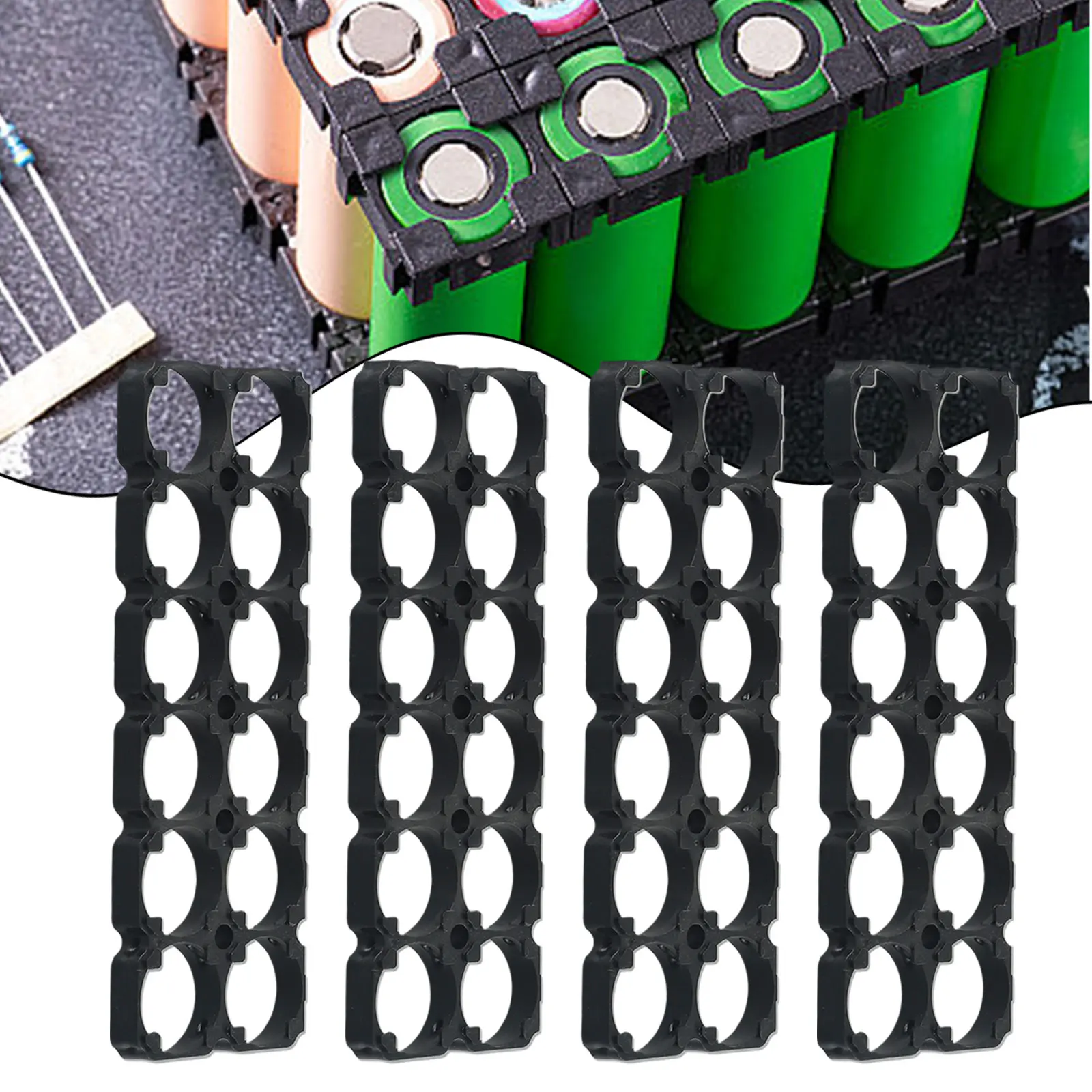 4pcs 2x6 21700 Batteries Battery Fixed Bracket Battery Holder Holding Battery Packs Plastic Frame Bracket Workshop Accsessories