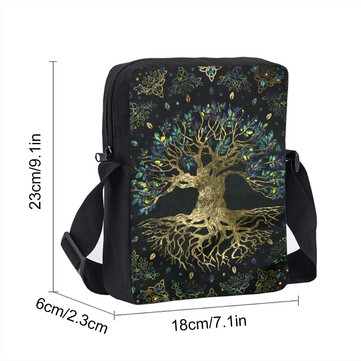 Magic Tree Pattern Single Sided Messenger Bag for Boy/Girls Children Best Gifts 2D Flat Cartoon Tarot Card Casual Crossbody Bag