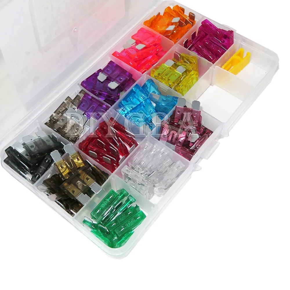 Standard Blade Car Fuse Assortment,130PCS/Set 1A 2A 3A 4A 5A 7.5A 10A 15A 20A 25A 30A 35A 40A Car Fuse Set Diy GOHJMY