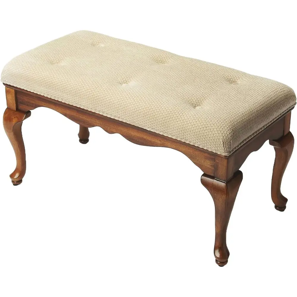 

Decorative Olive Ash Burl Bench in Traditional Style