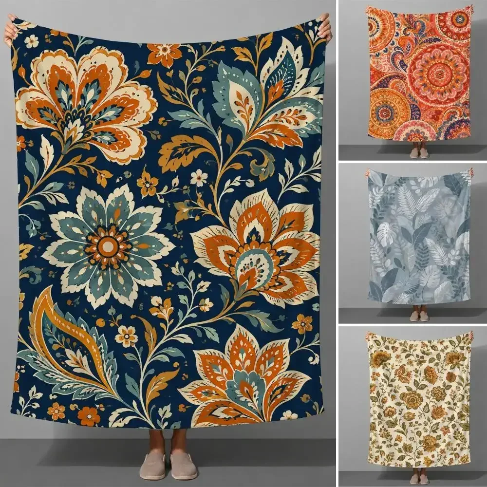 Nordic Scandinavian Minimal Geometric Modern Neutral Art Pattern Throw Soft Flannel Throw Blanket Warm for Couch Bed Sofa Cozy