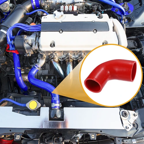 Imagen 2 del producto UXCELL 51mm ID a 63mm ID 51mm ID a 76mm ID Universal codo de 90 grados acoplador de manguera de silicona Turbo Intercooler tubería de entrada