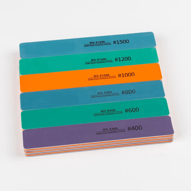 6Pcs MS-E400-1500 Semi-rigid Sanding Sticks Plastic Model Polishing Rod for DIY Assembling Model Build Tools