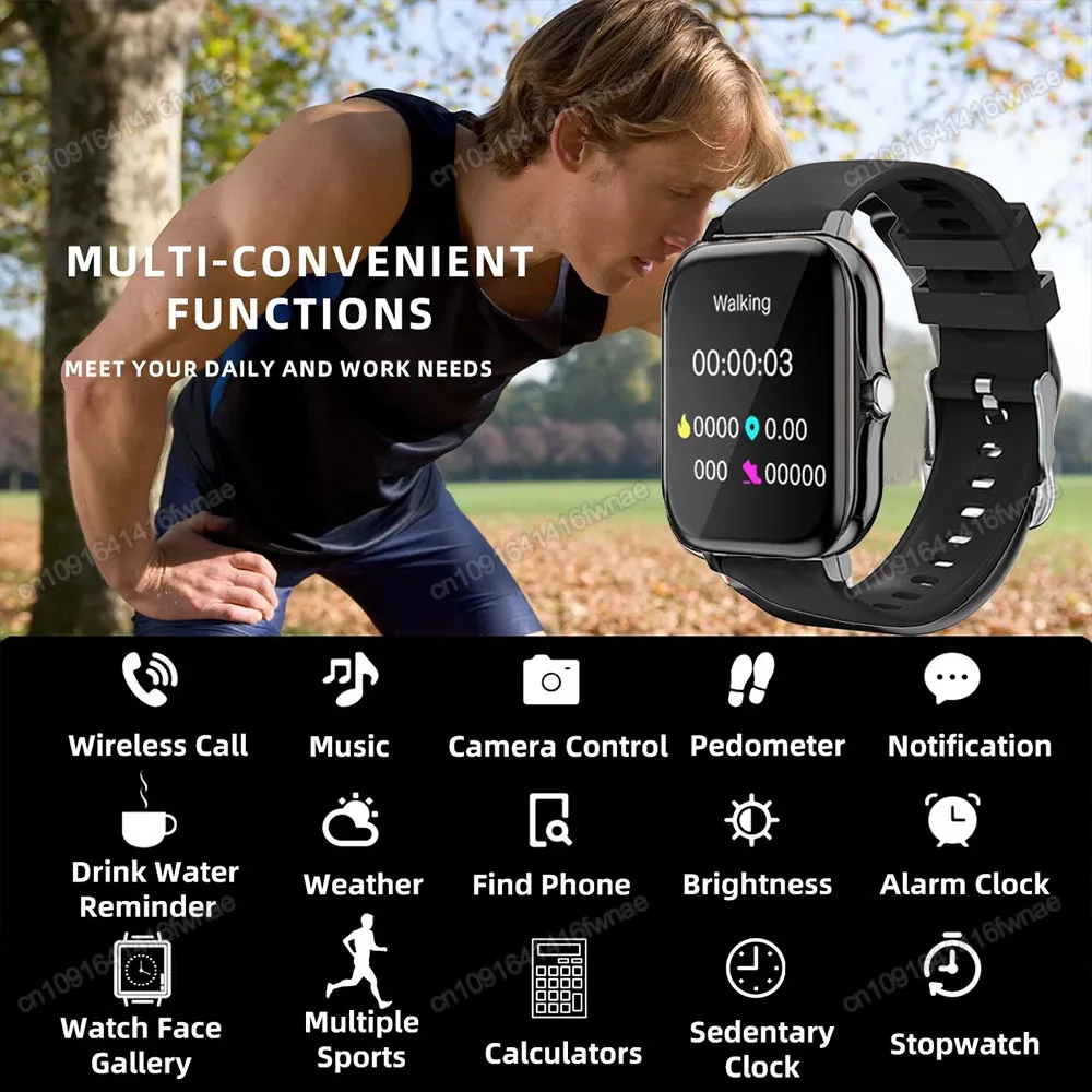 1.83'' Waterproof Smart Watch with Message Answer Call Sleep Monitoring Sports Pedometer Information Alerts For iPhone Android