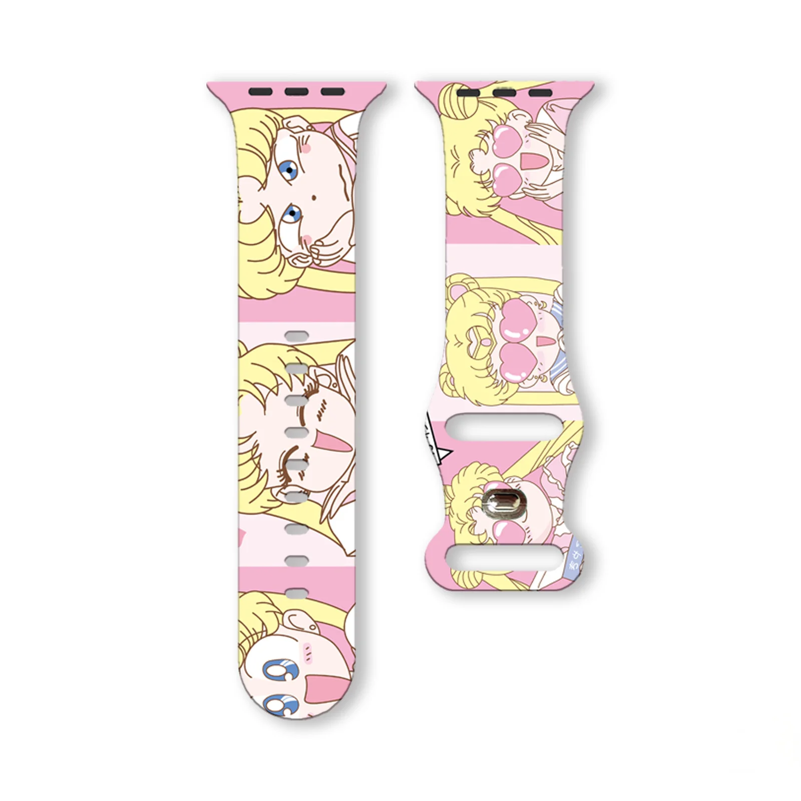 

Sanrio Sailor Moon Printed Strap for Apple Watch 10 9 8 7 Silicone Band Replaceable Bracelet for iWatch 45mm 41mm 40mm Watchband