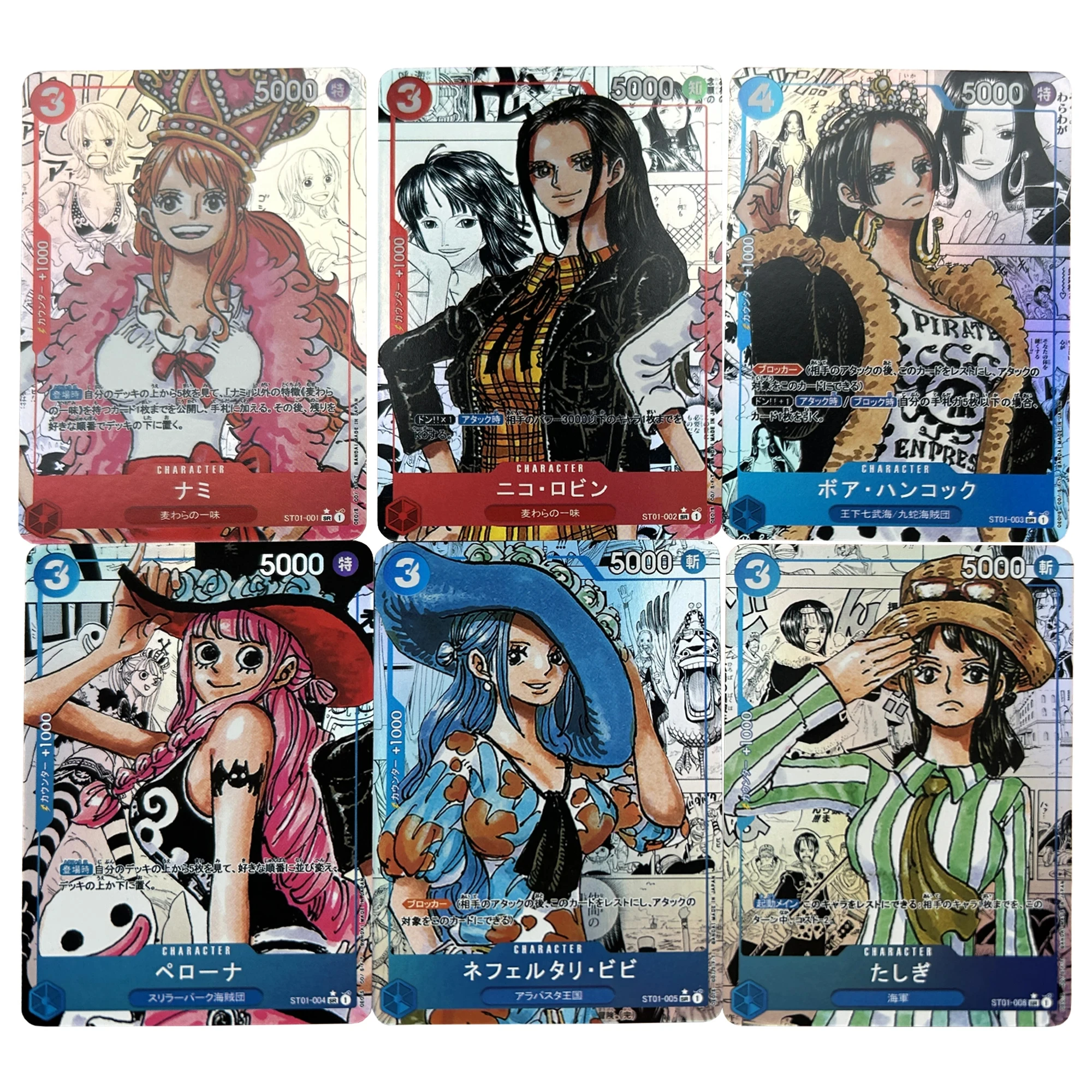 Hancock Nami Robin Vivii colección de personajes de Anime, tarjeta Flash, juego de mesa de dibujos animados, juguetes, regalo de Navidad, Diy, 1 pieza, 6 piezas por juego