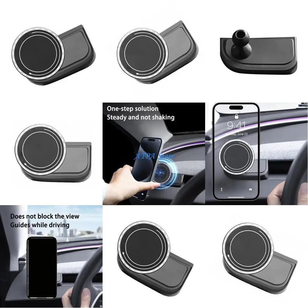 

U13C Автомобильное крепление для телефона с круглым краем, магнитный держатель приборной панели из АБС-пластика для