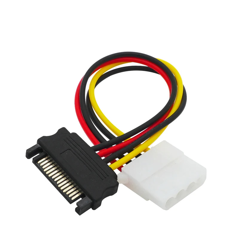 4 Pin Molex IDE To 15 Pin SATA Power Cable Male To Female SATA Extension Cord Hard Drive Disk Power Supply Cable Adapter For PC