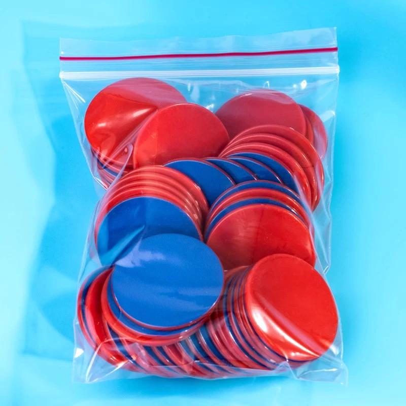 몬테소리 25MM 빨간색 파란색 어린이를위한 두 가지 색상 카운터 수학 교육 교육 용품 어린이 수학 배우기를 돕습니다