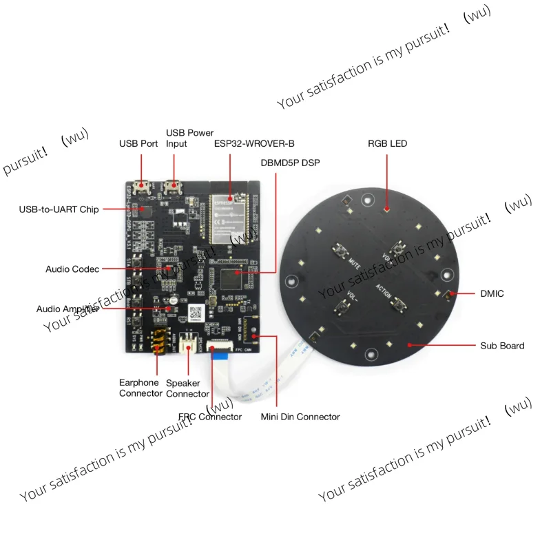 For ESP32-LyraTD-DSPG Onboard ESP32-WROVER-B WiFi Bluetooth Module DSP AEC Functional Audio Evaluation Board
