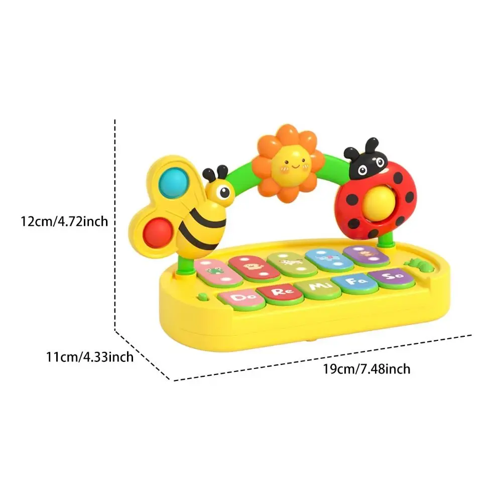 Giocattolo per pianoforte musicale in plastica Puzzle Montessori Strumento musicale per insetti Giocattoli per strumenti musicali interattivi multifunzionali
