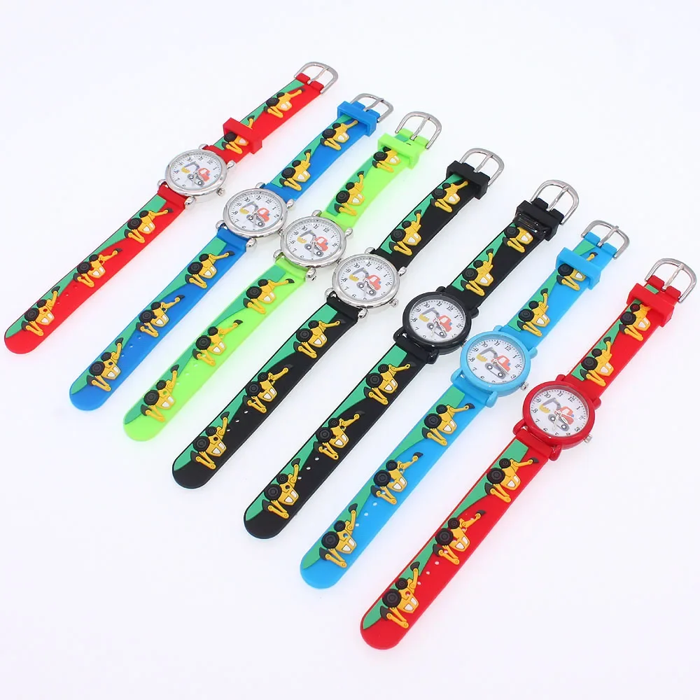 7Pcs Cartoon Character Watches Set for Kids - Electronic Casual Quartz Watch with Leather Strap Unisex Boys & Girls Gift